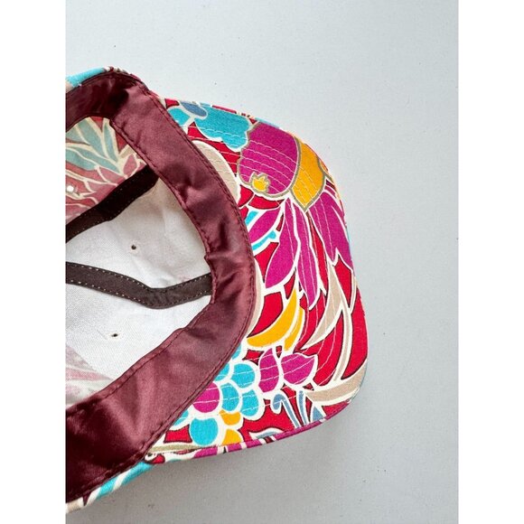 Vintage HEADWEAR Pink Tropical Floral Cotton Canvas Las Vegas Baseball Hat - Picture 8 of 10